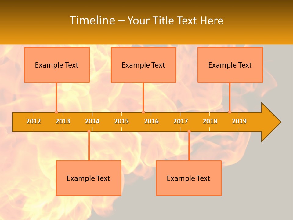 A Bunch Of Fire Flames With A Black Background PowerPoint Template