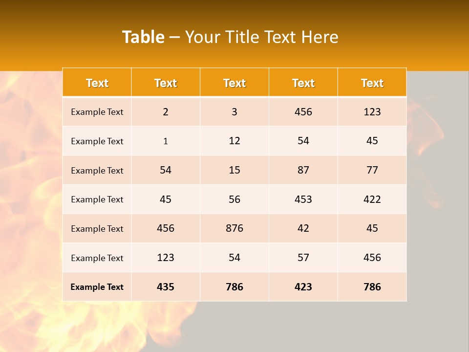 A Bunch Of Fire Flames With A Black Background PowerPoint Template
