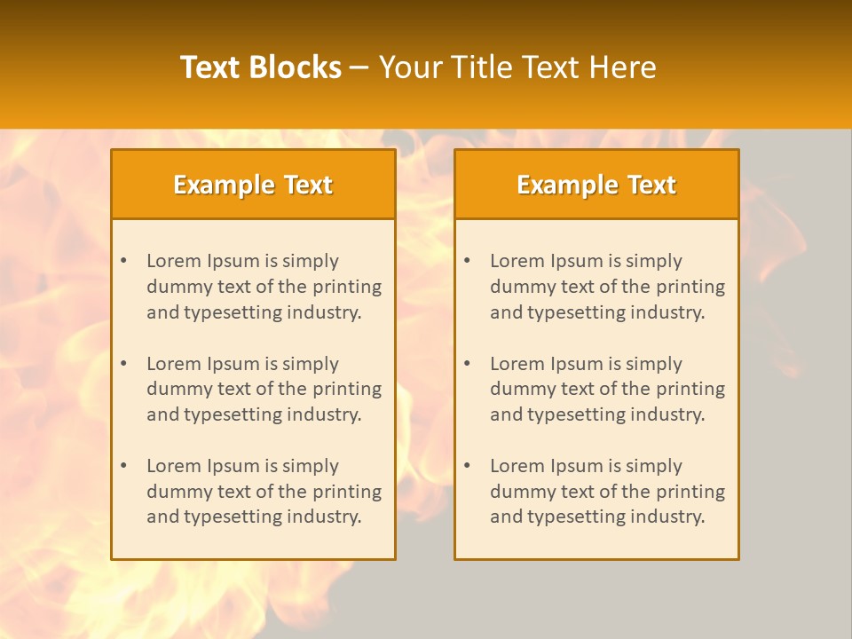 A Bunch Of Fire Flames With A Black Background PowerPoint Template