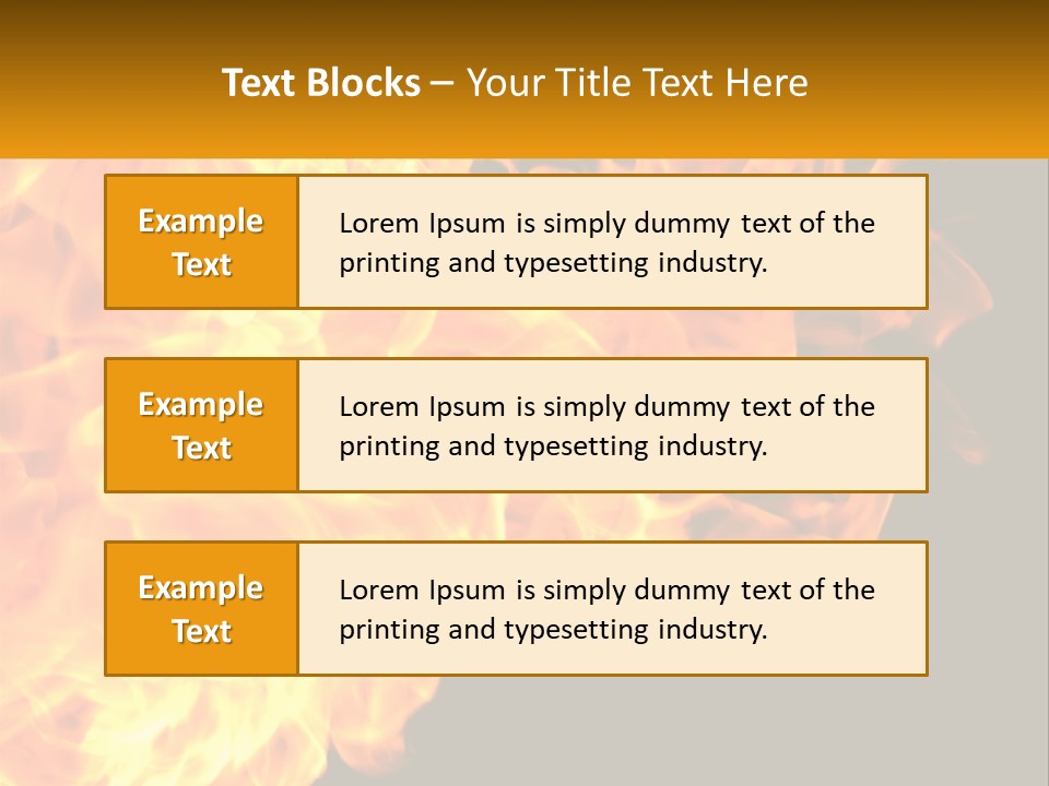 A Bunch Of Fire Flames With A Black Background PowerPoint Template