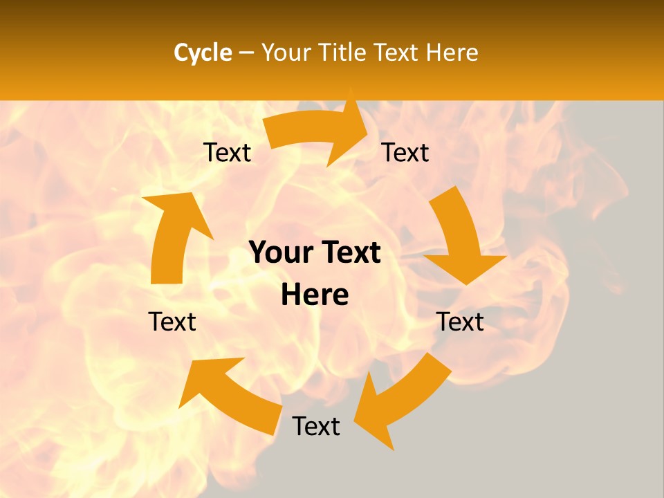 A Bunch Of Fire Flames With A Black Background PowerPoint Template