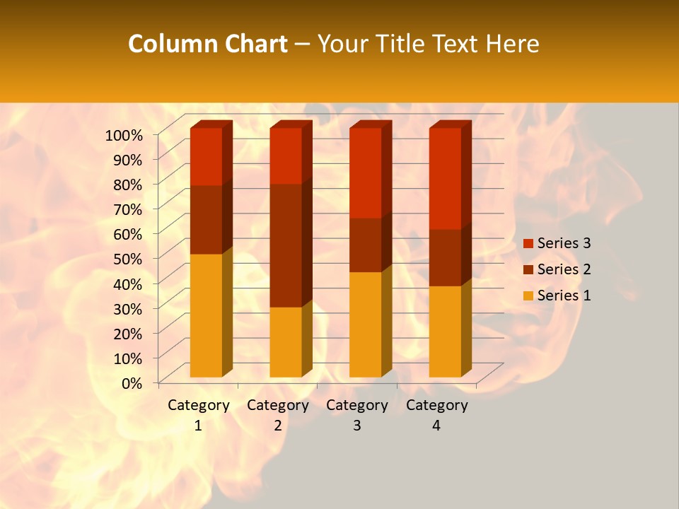 A Bunch Of Fire Flames With A Black Background PowerPoint Template