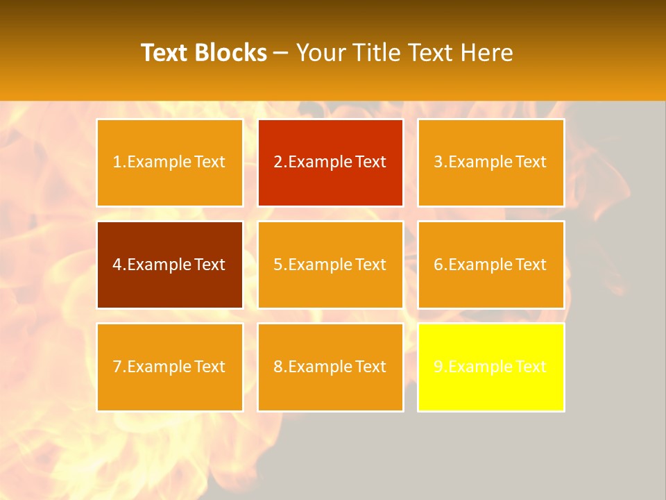 A Bunch Of Fire Flames With A Black Background PowerPoint Template