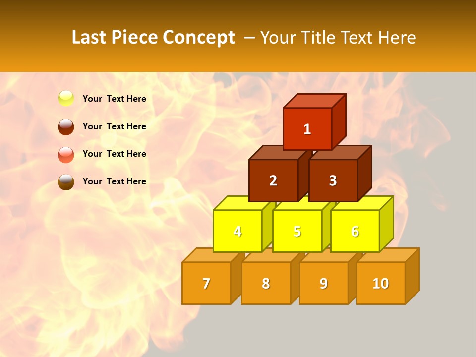 A Bunch Of Fire Flames With A Black Background PowerPoint Template