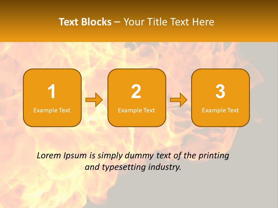 A Bunch Of Fire Flames With A Black Background PowerPoint Template