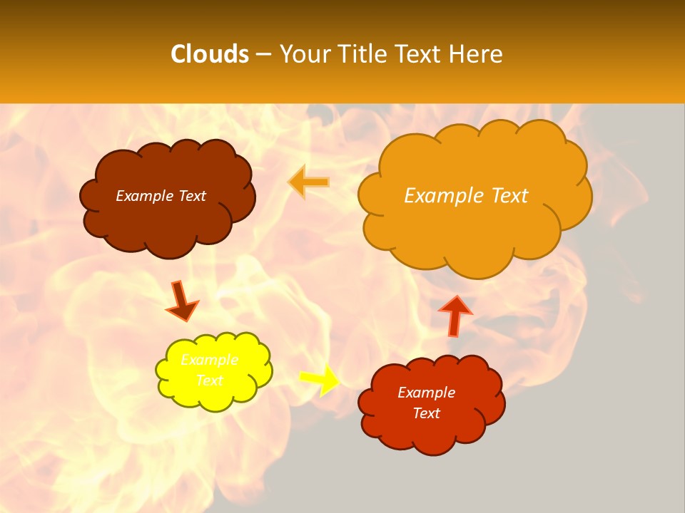 A Bunch Of Fire Flames With A Black Background PowerPoint Template