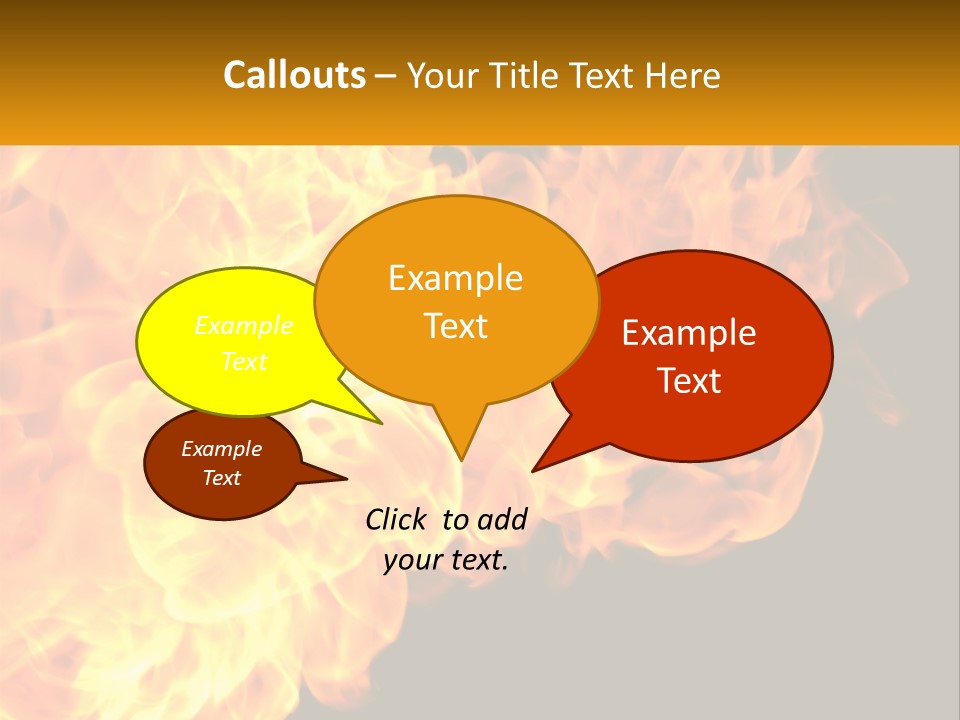 A Bunch Of Fire Flames With A Black Background PowerPoint Template