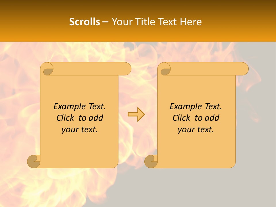 A Bunch Of Fire Flames With A Black Background PowerPoint Template