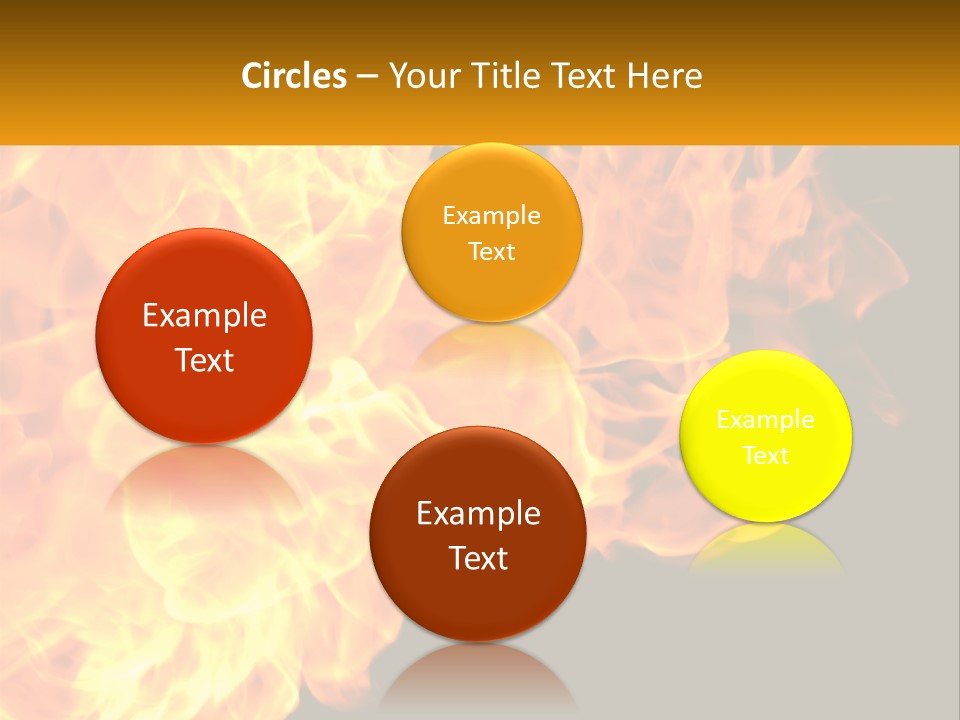 A Bunch Of Fire Flames With A Black Background PowerPoint Template