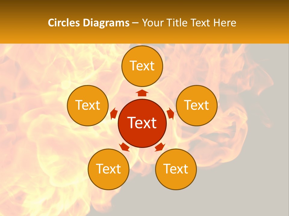 A Bunch Of Fire Flames With A Black Background PowerPoint Template