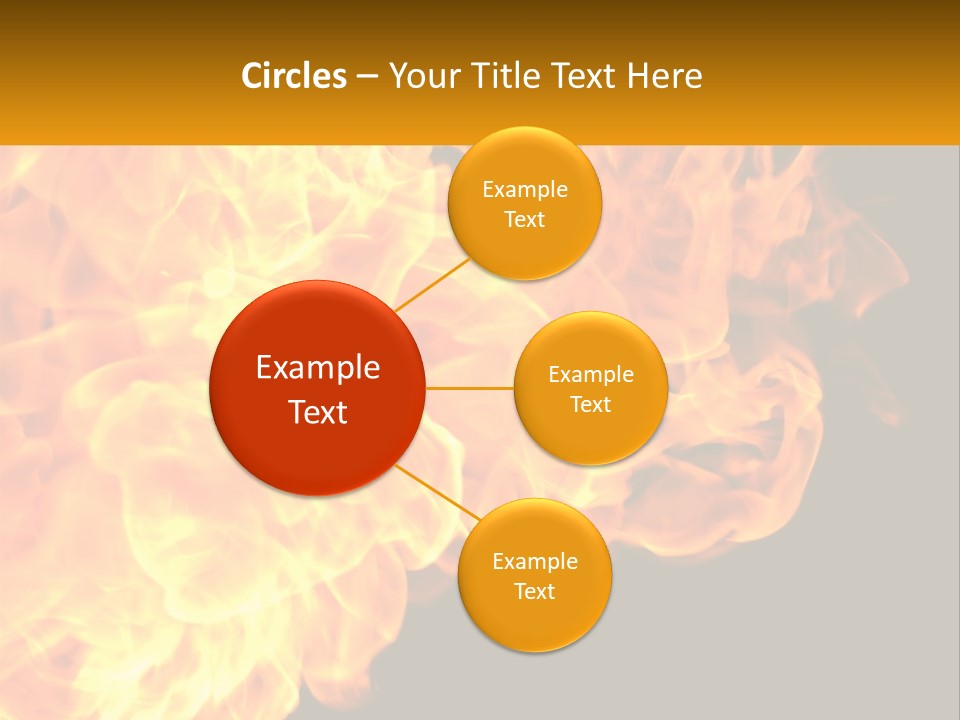 A Bunch Of Fire Flames With A Black Background PowerPoint Template