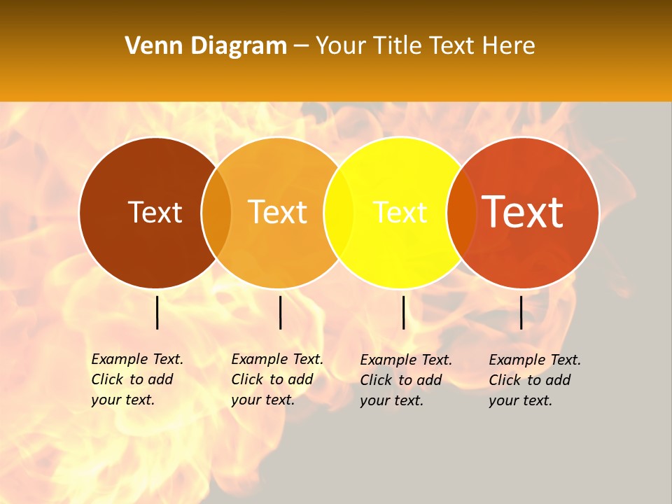 A Bunch Of Fire Flames With A Black Background PowerPoint Template
