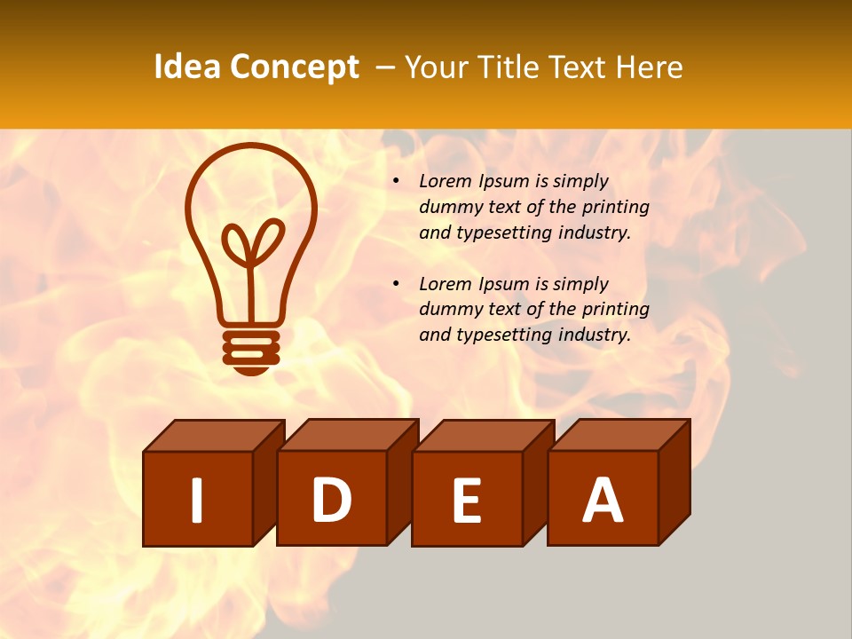 A Bunch Of Fire Flames With A Black Background PowerPoint Template