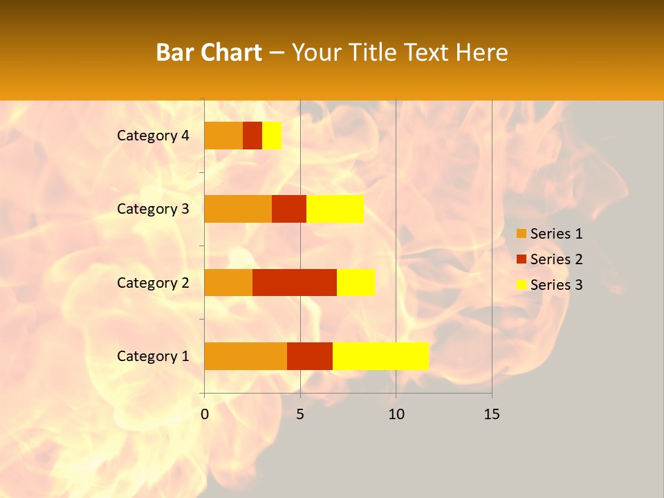 A Bunch Of Fire Flames With A Black Background PowerPoint Template