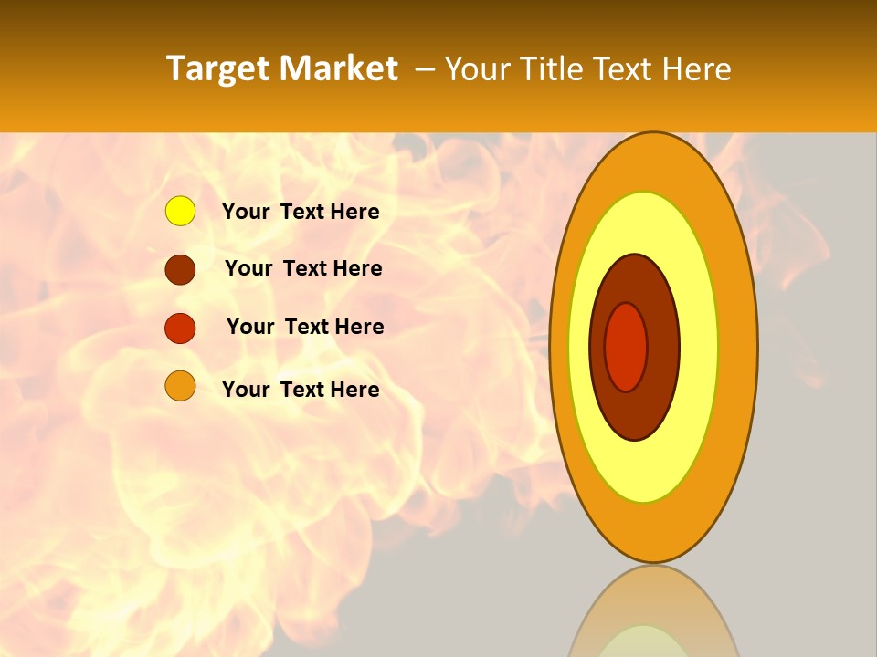 A Bunch Of Fire Flames With A Black Background PowerPoint Template