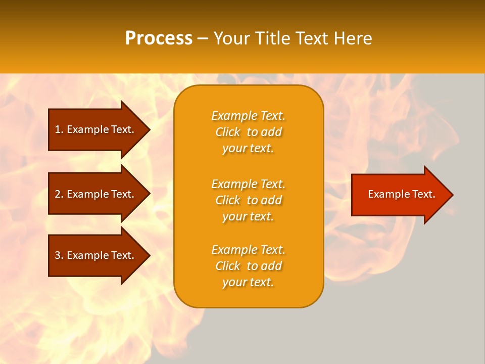 A Bunch Of Fire Flames With A Black Background PowerPoint Template