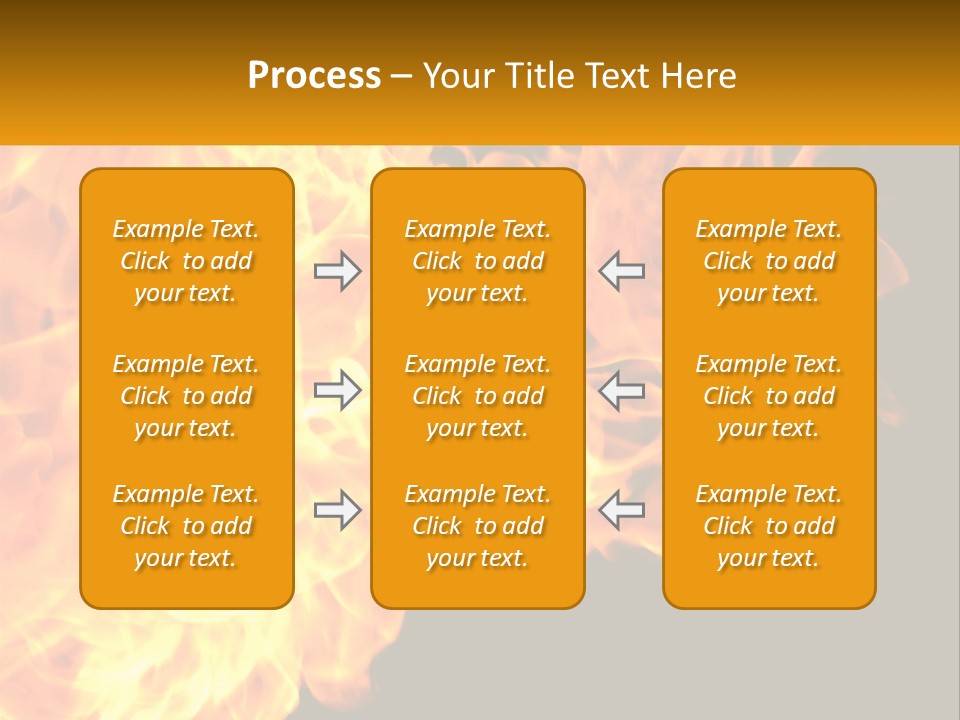 A Bunch Of Fire Flames With A Black Background PowerPoint Template