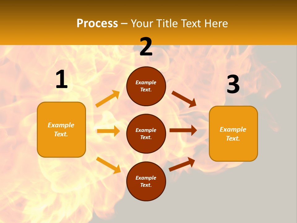 A Bunch Of Fire Flames With A Black Background PowerPoint Template