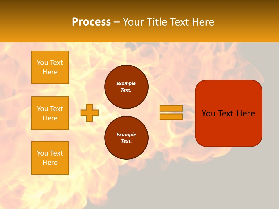 A Bunch Of Fire Flames With A Black Background PowerPoint Template