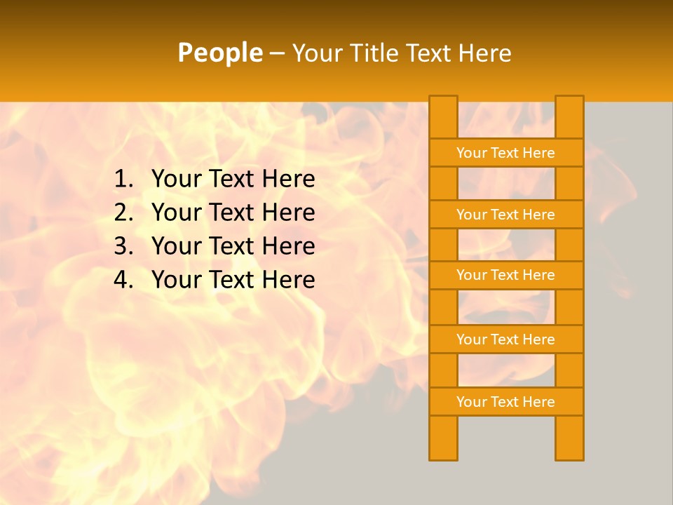 A Bunch Of Fire Flames With A Black Background PowerPoint Template