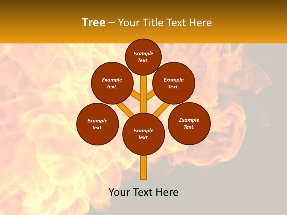 A Bunch Of Fire Flames With A Black Background PowerPoint Template