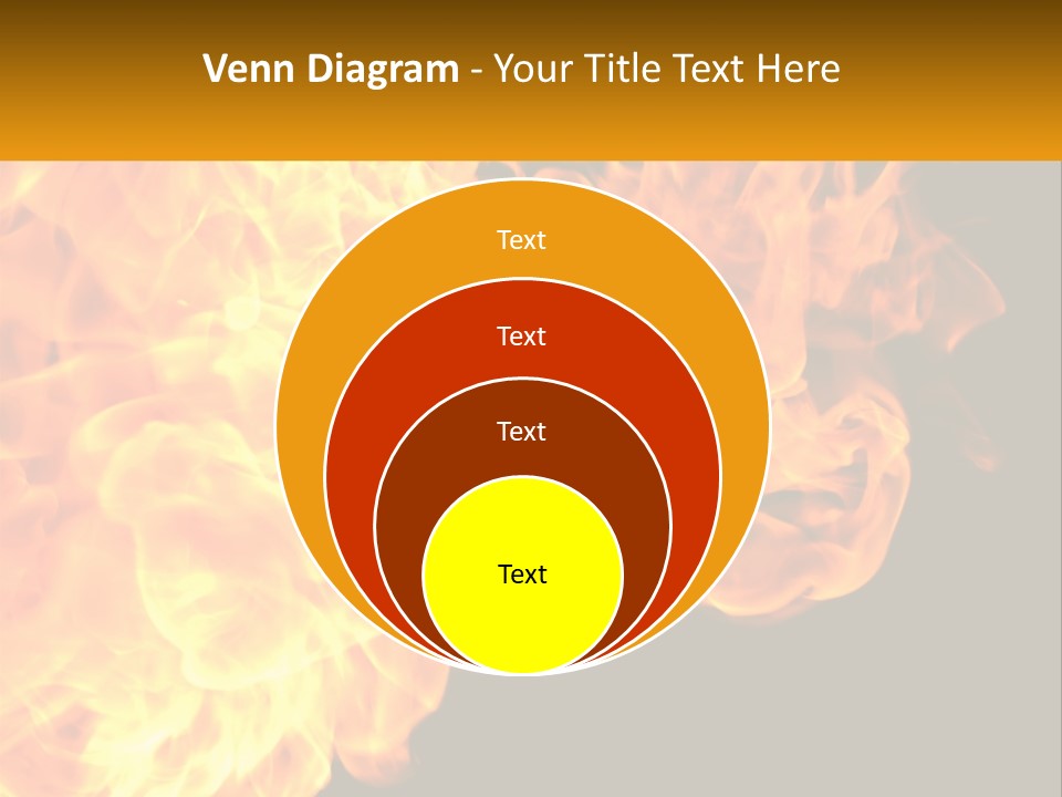 A Bunch Of Fire Flames With A Black Background PowerPoint Template