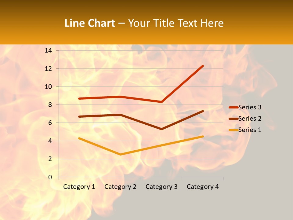 A Bunch Of Fire Flames With A Black Background PowerPoint Template