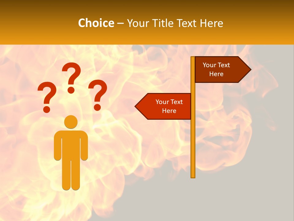 A Bunch Of Fire Flames With A Black Background PowerPoint Template
