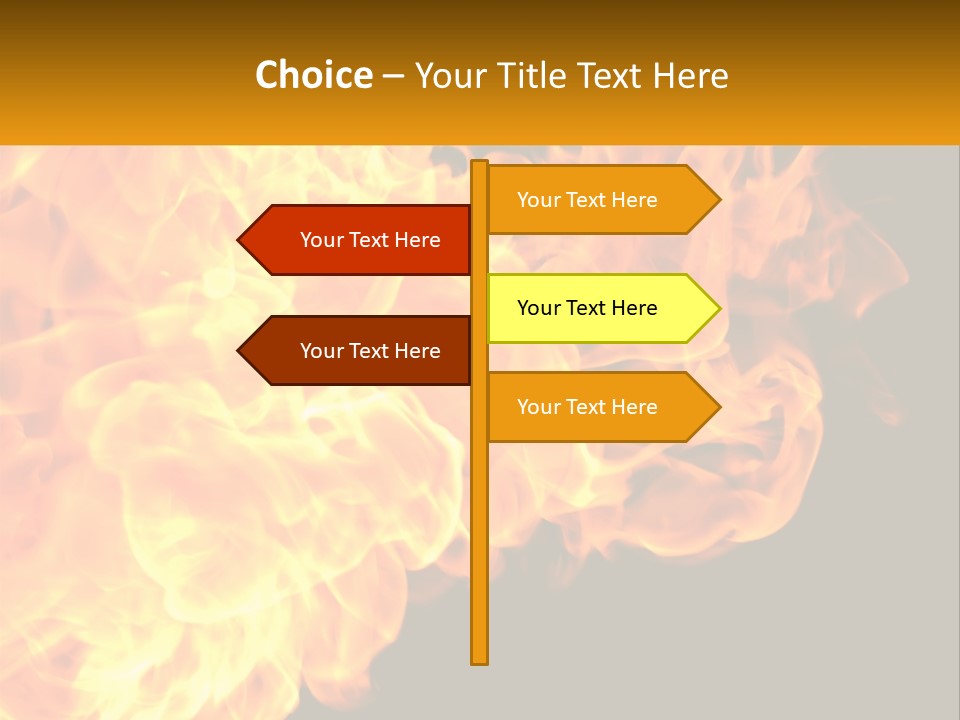 A Bunch Of Fire Flames With A Black Background PowerPoint Template