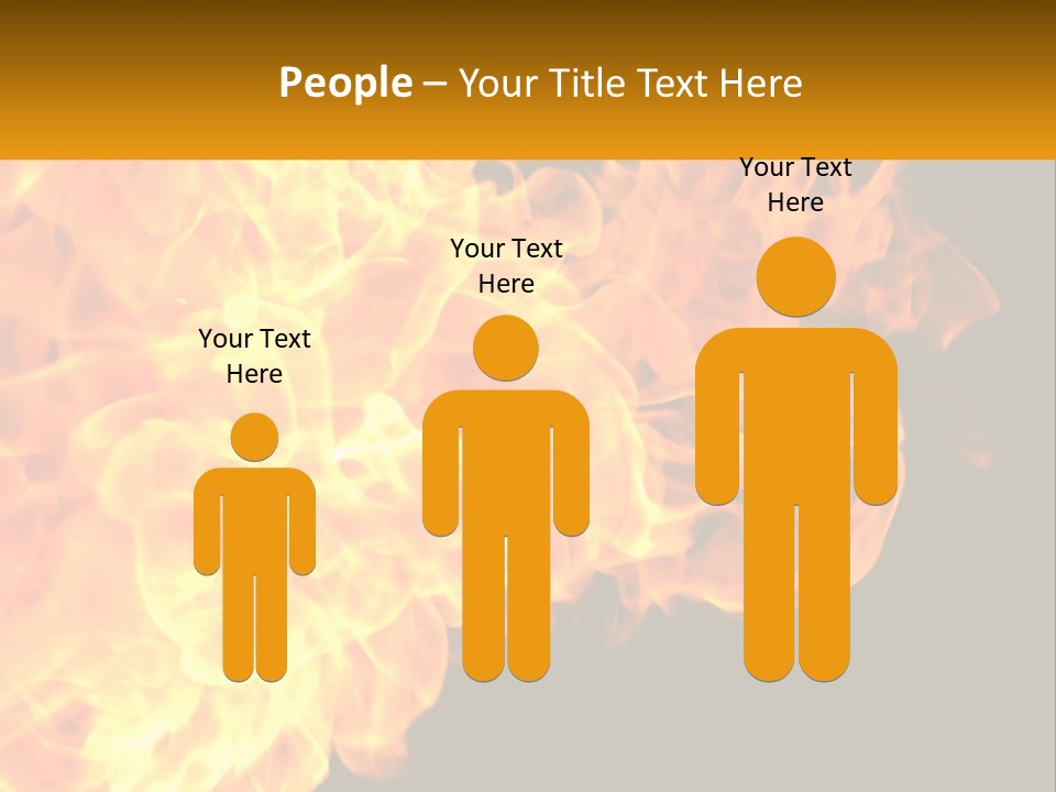 A Bunch Of Fire Flames With A Black Background PowerPoint Template