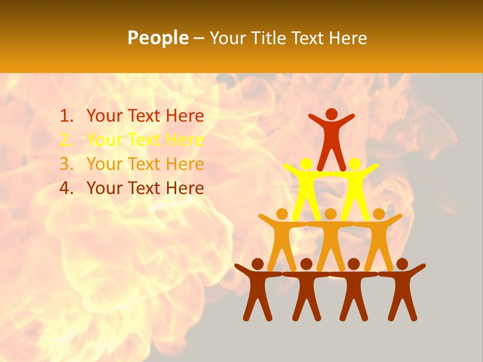 A Bunch Of Fire Flames With A Black Background PowerPoint Template