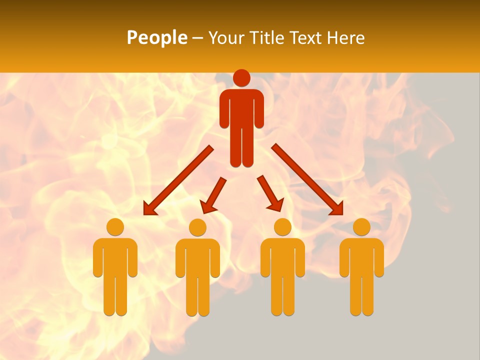 A Bunch Of Fire Flames With A Black Background PowerPoint Template