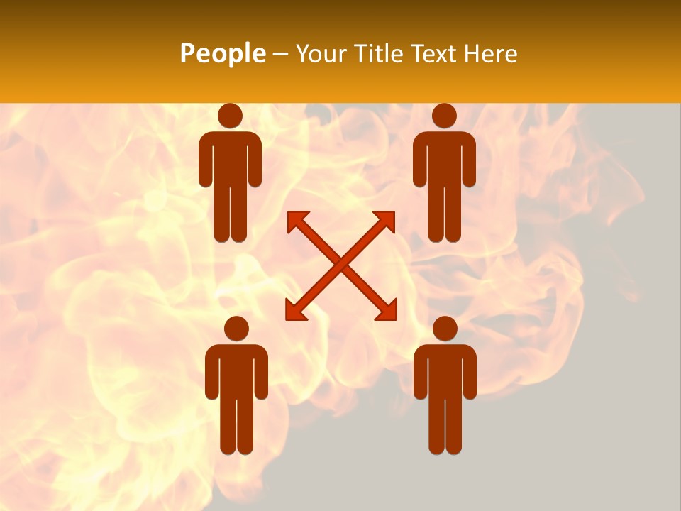 A Bunch Of Fire Flames With A Black Background PowerPoint Template