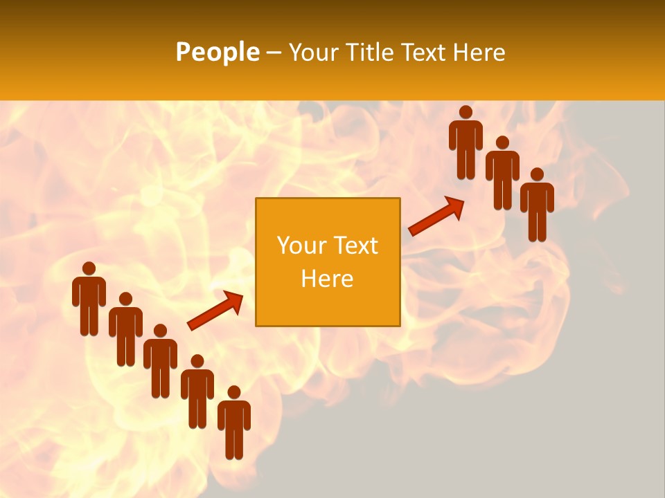A Bunch Of Fire Flames With A Black Background PowerPoint Template