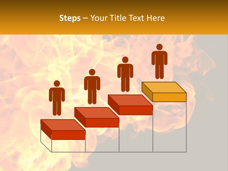 A Bunch Of Fire Flames With A Black Background PowerPoint Template