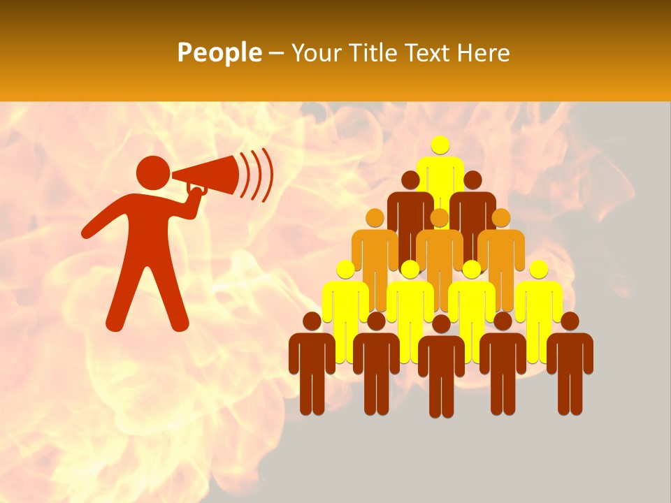 A Bunch Of Fire Flames With A Black Background PowerPoint Template