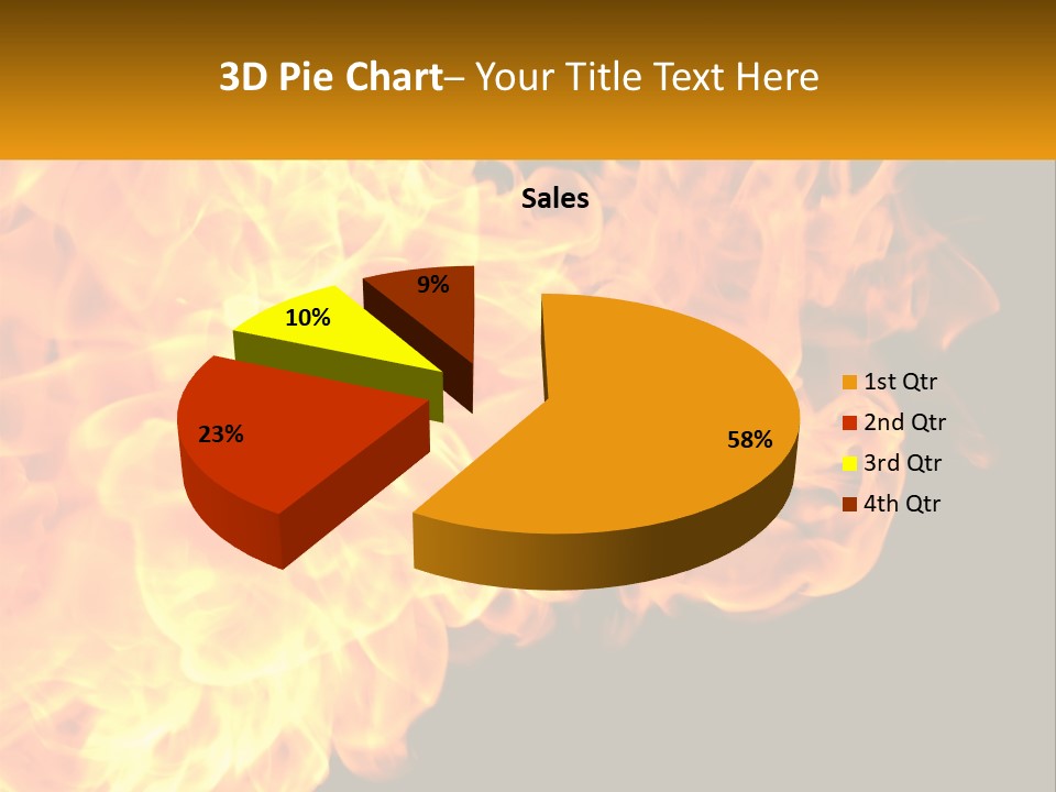 A Bunch Of Fire Flames With A Black Background PowerPoint Template