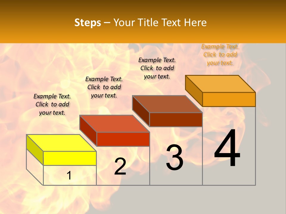 A Bunch Of Fire Flames With A Black Background PowerPoint Template