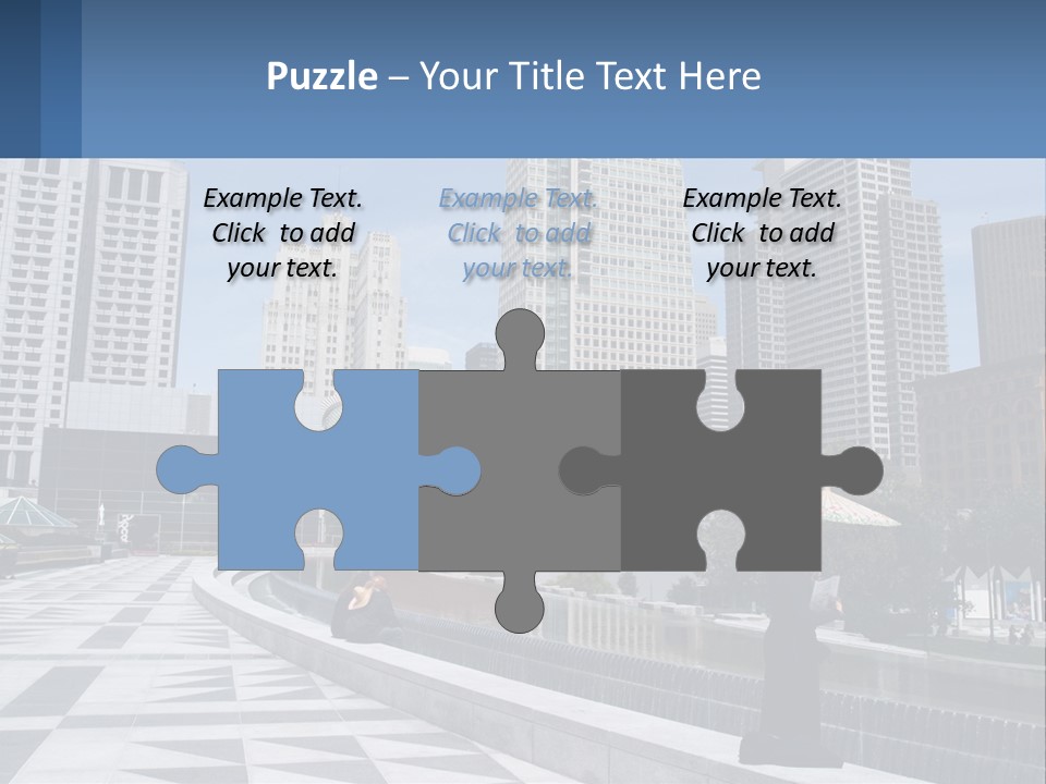 A Woman Holding An Umbrella In Front Of A Cityscape PowerPoint Template