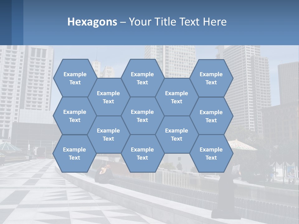 A Woman Holding An Umbrella In Front Of A Cityscape PowerPoint Template