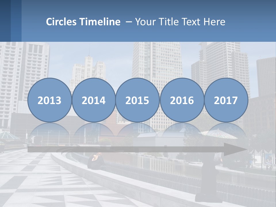 A Woman Holding An Umbrella In Front Of A Cityscape PowerPoint Template