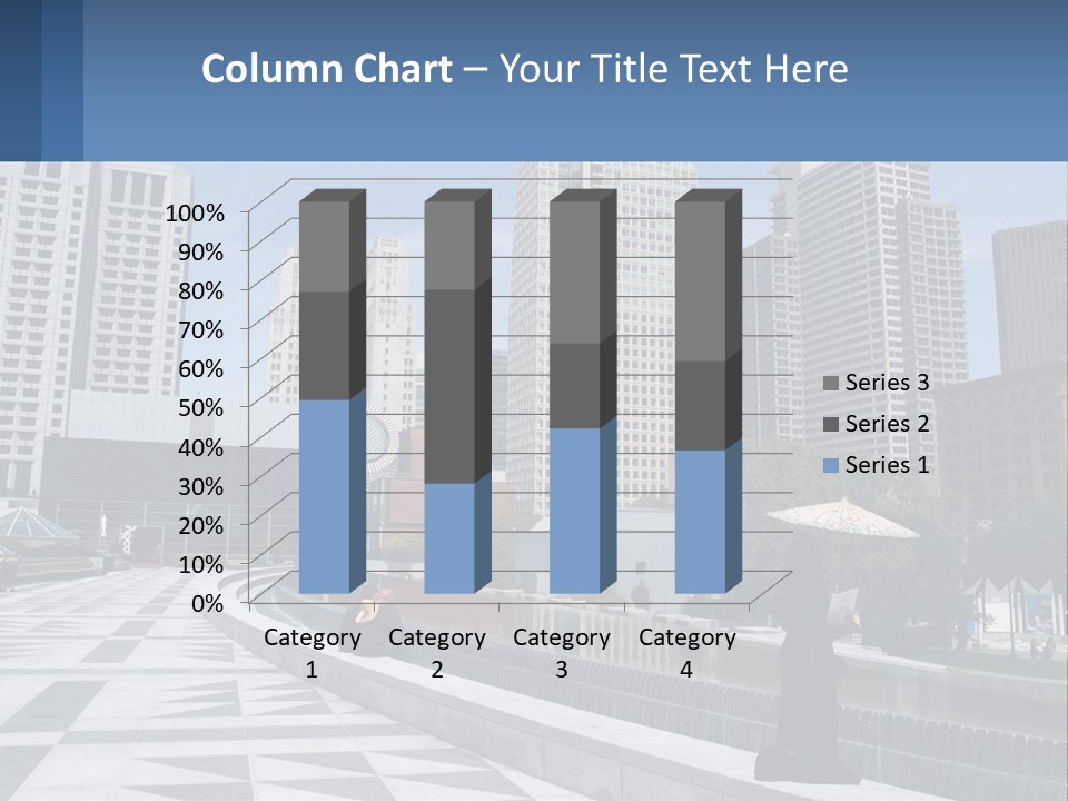 A Woman Holding An Umbrella In Front Of A Cityscape PowerPoint Template