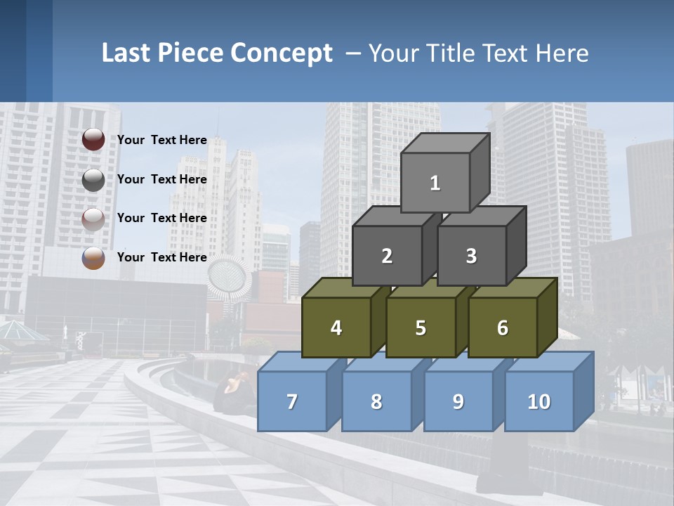 A Woman Holding An Umbrella In Front Of A Cityscape PowerPoint Template
