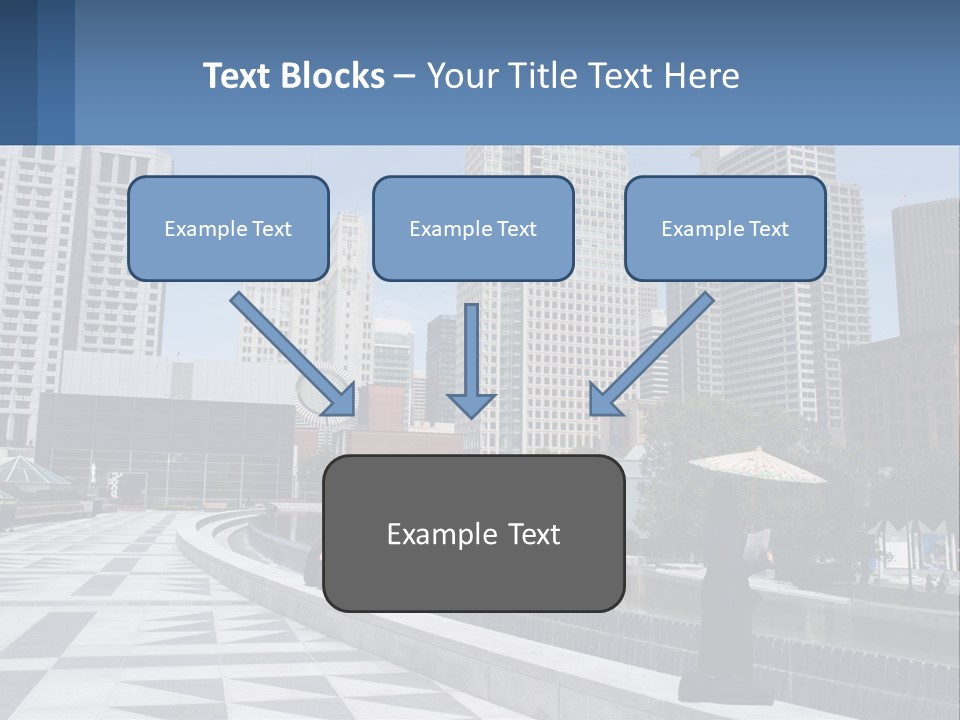 A Woman Holding An Umbrella In Front Of A Cityscape PowerPoint Template