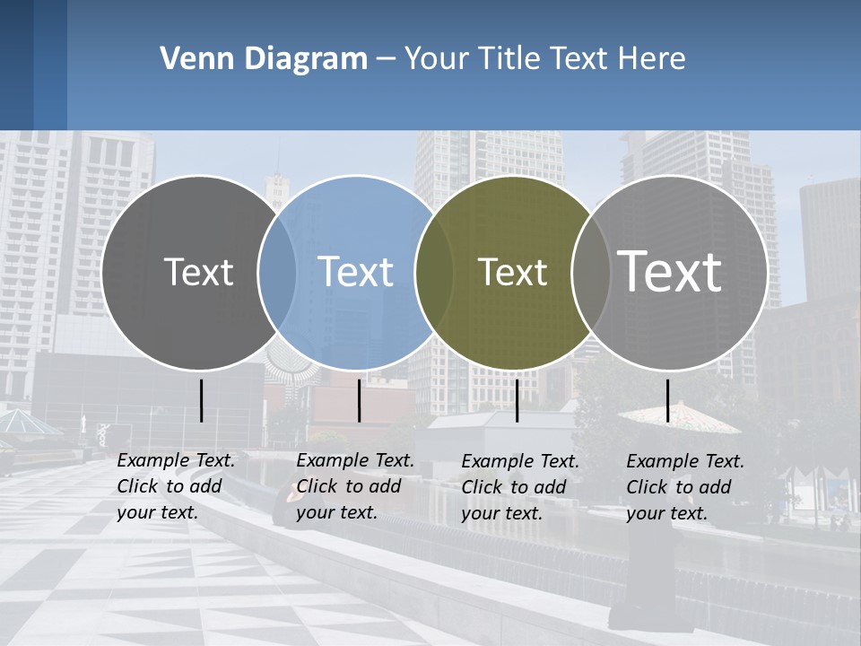 A Woman Holding An Umbrella In Front Of A Cityscape PowerPoint Template