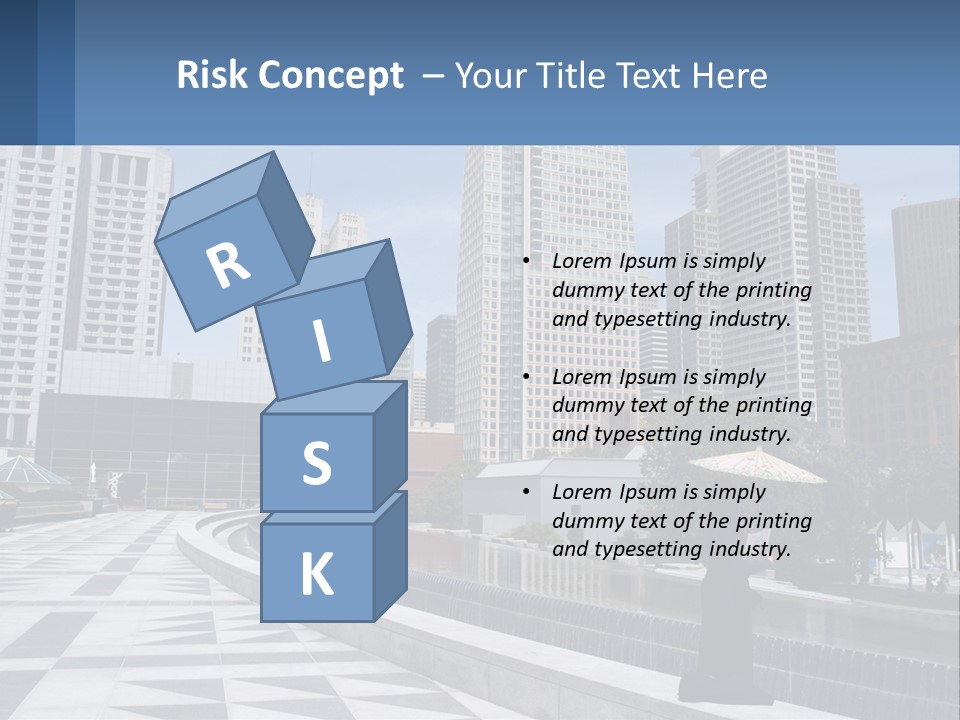 A Woman Holding An Umbrella In Front Of A Cityscape PowerPoint Template