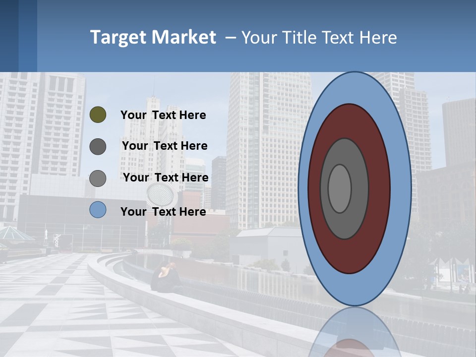 A Woman Holding An Umbrella In Front Of A Cityscape PowerPoint Template