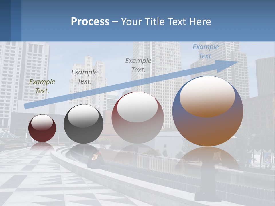 A Woman Holding An Umbrella In Front Of A Cityscape PowerPoint Template