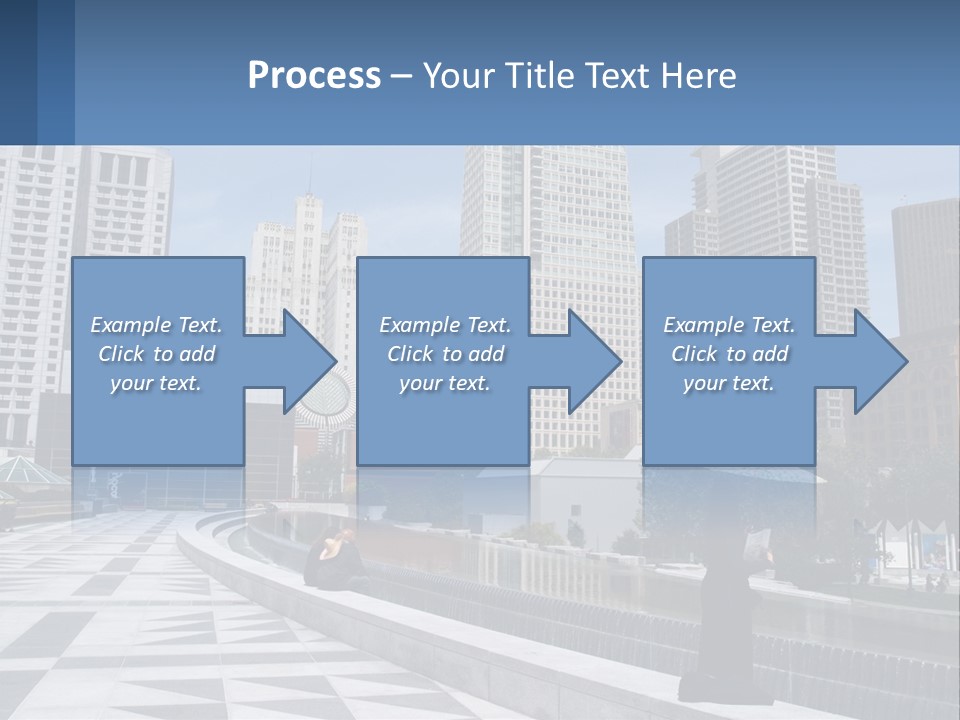 A Woman Holding An Umbrella In Front Of A Cityscape PowerPoint Template