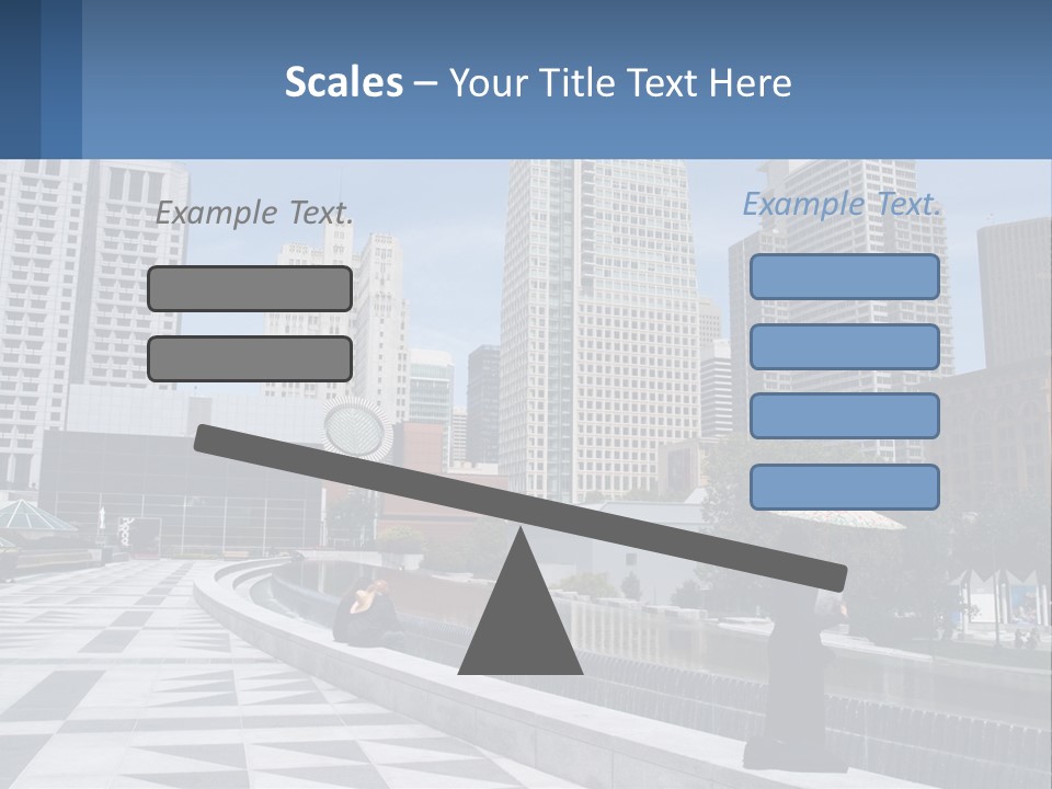 A Woman Holding An Umbrella In Front Of A Cityscape PowerPoint Template